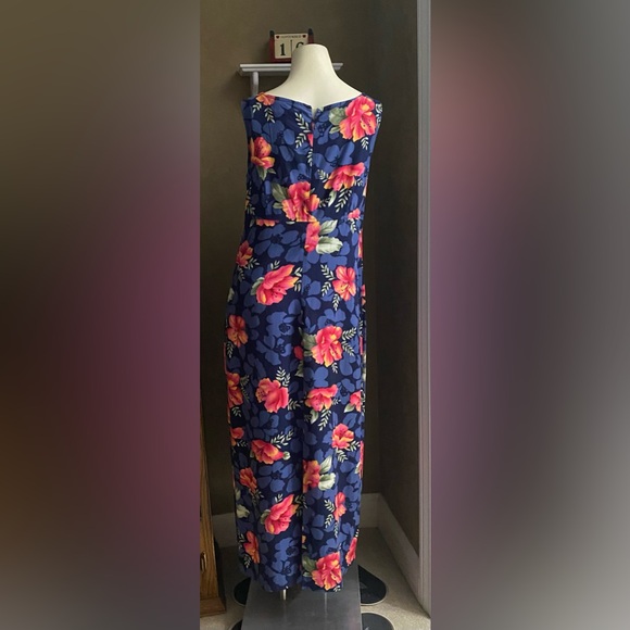 La Cabana TROPICAL HAWAIIAN SLEEVELESS MAXI DRESS Vintage, women’s size M - Picture 2 of 9